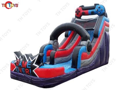 inflatable water slide, commercial inflatable bouncy slide with pool for kids and adults