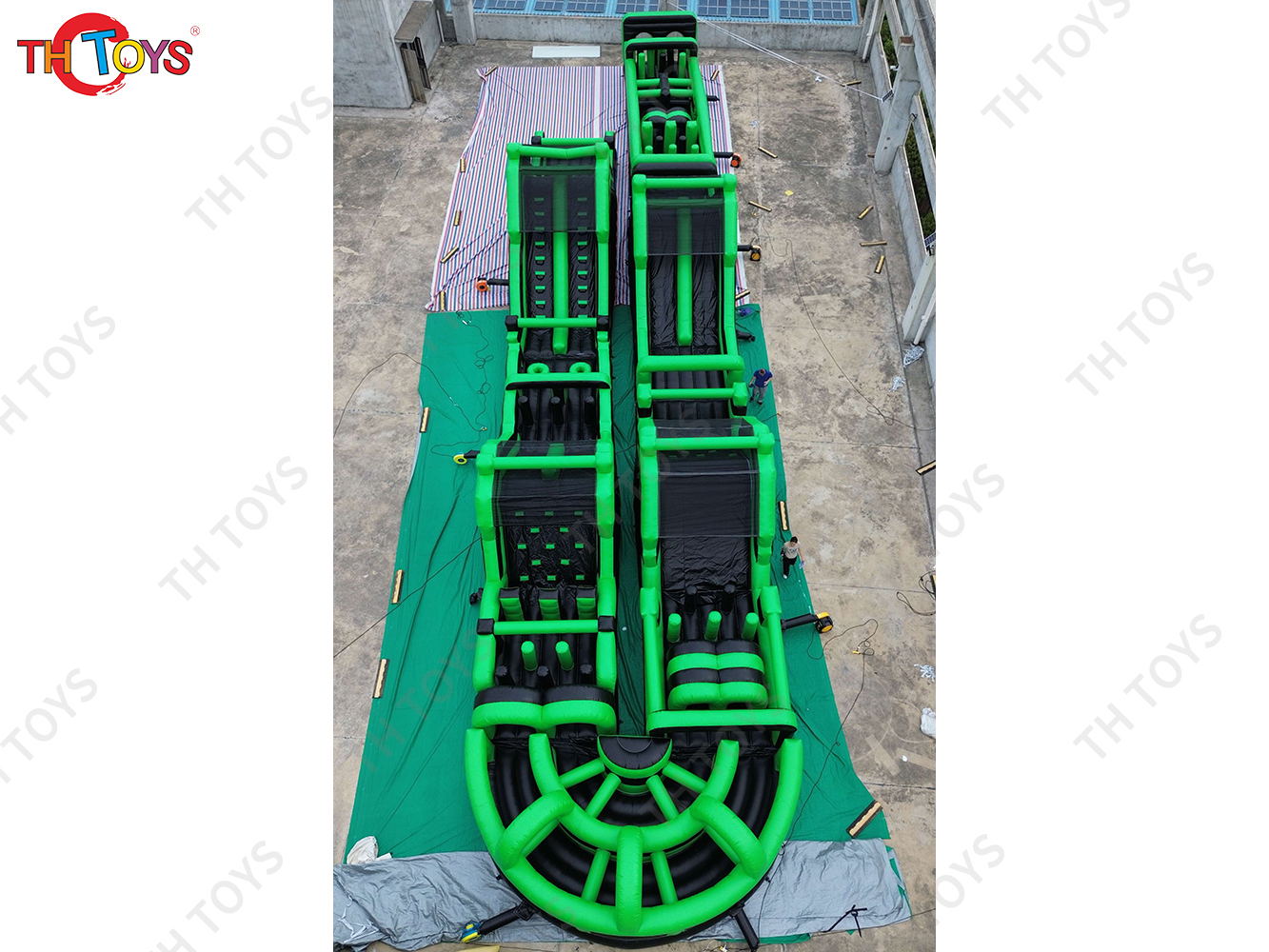 outdoor interactive challenge inflatable obstacle course, team work building sport games inflatable obstacle course bouncy slide