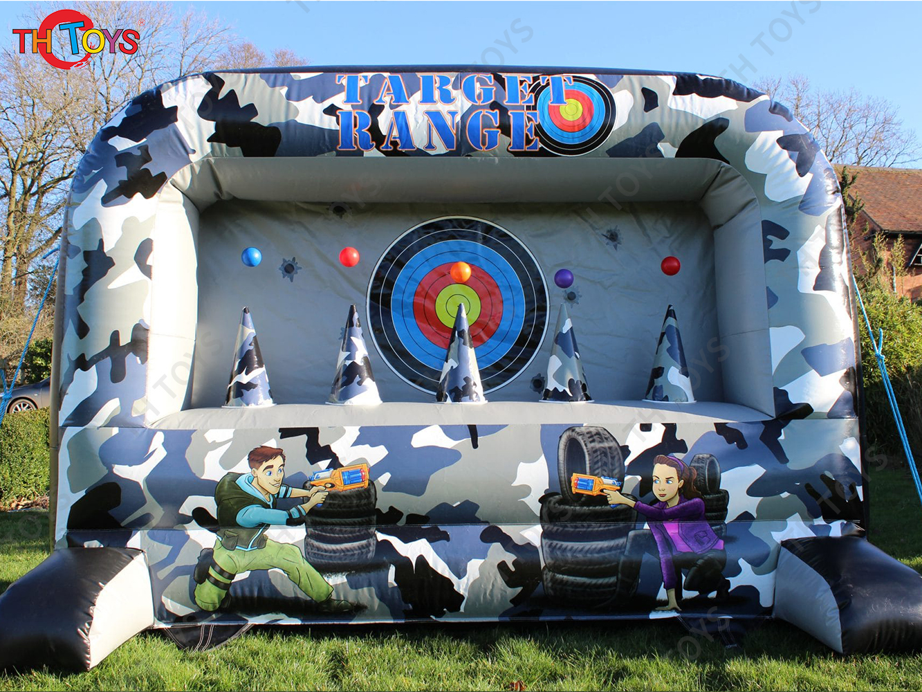 Inflatable Interactive Games Inflatable Shooting Range Sport Game Kids Carnival Darts Shooting Toys
