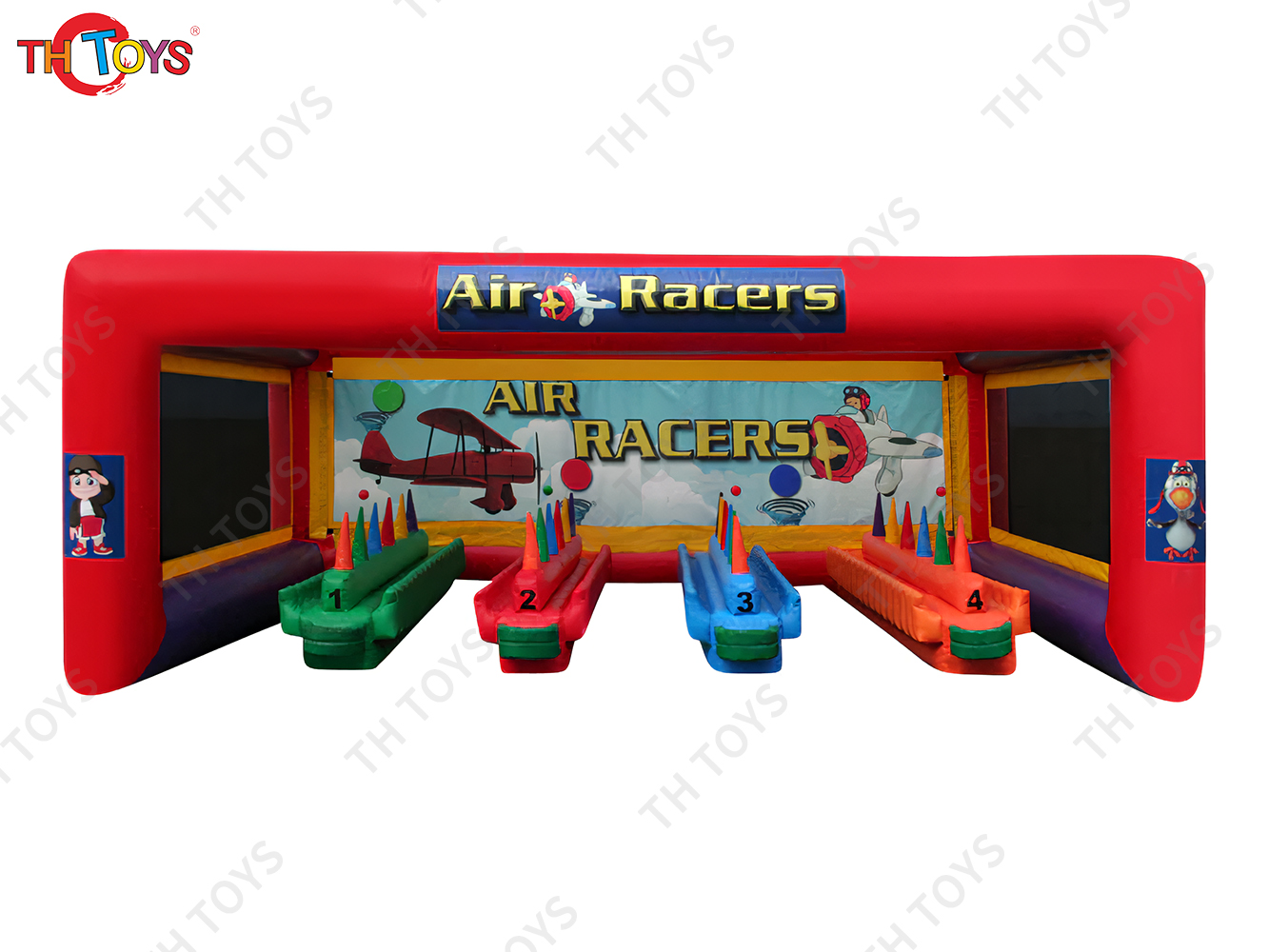Fast Air shipping 4 Players Carnival Games Inflatable Air Racers Game