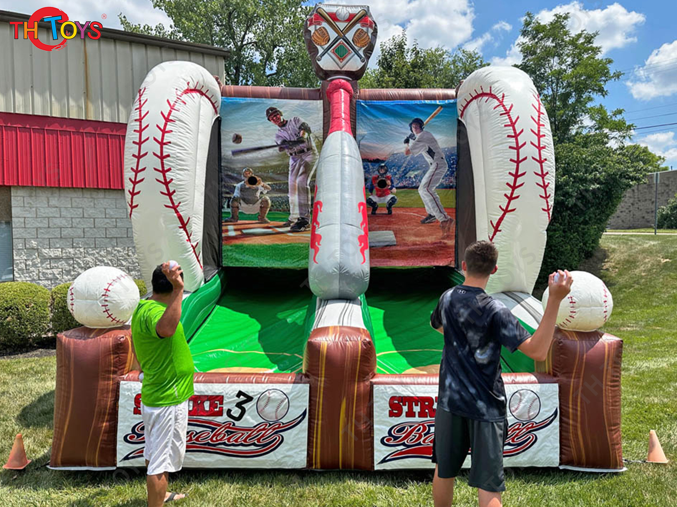 Outdoor Inflatable Carnival Game Strike 3 Baseball Challenge Sport Game