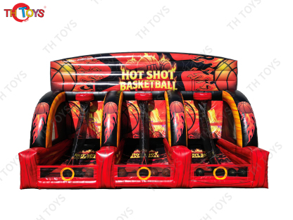 5x3x3mH New Game Commercial Basketball Toss Inflatable Connect Four Hot Shot Basketball Carnival Games