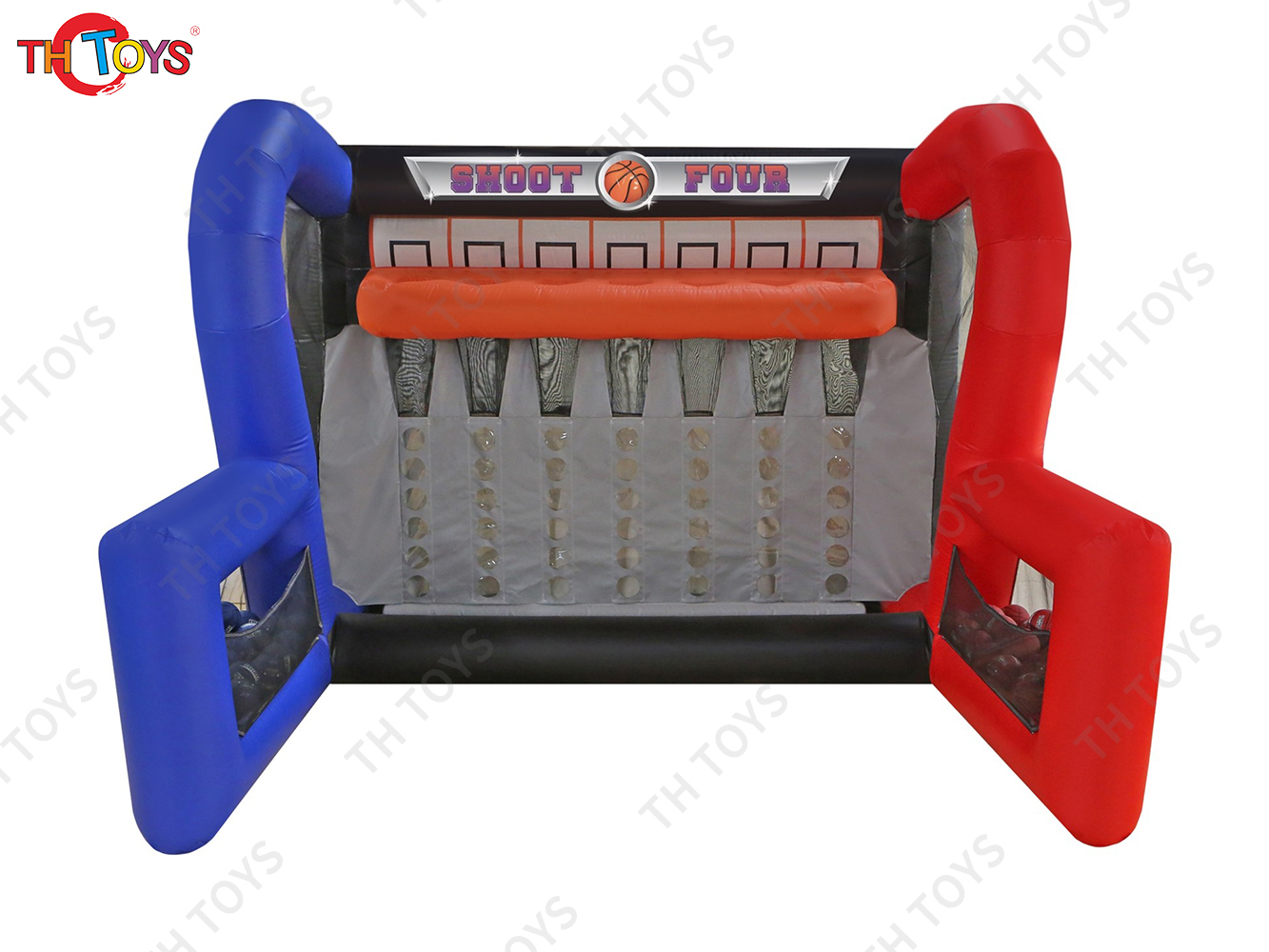4x3m New Game Commercial Basketball Toss Inflatable Connect Four Hot Shot Basketball Carnival Games