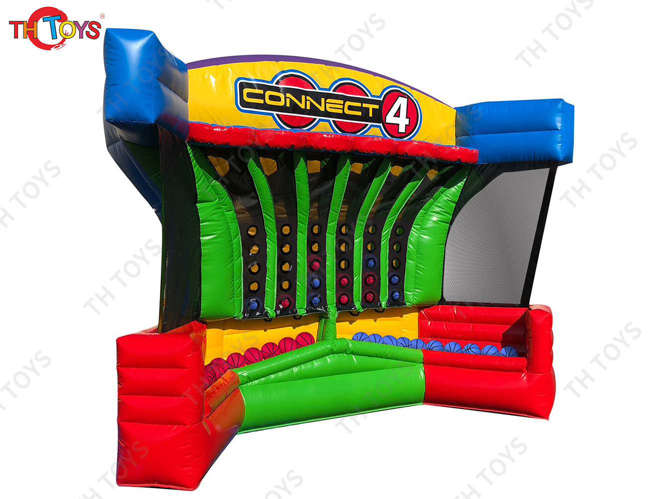 4x3m New Game Commercial Basketball Toss Inflatable Connect Four Hot Shot Basketball Carnival Games