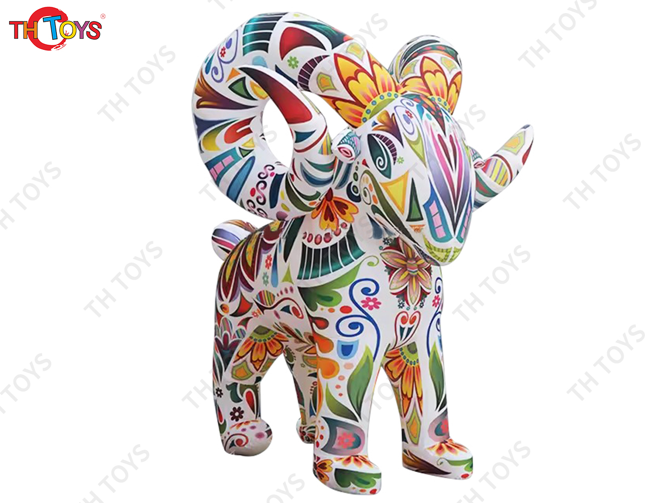 Colorful Giant Inflatable Goat With Led Lights Large Inflatable  Animal Cartoon For Outdoor Advertising