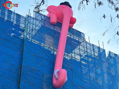 Super Long Inflatable Pink Elephant Holding a Diamond Ring For Wedding Proposal Custommade For Valentine's Day event display