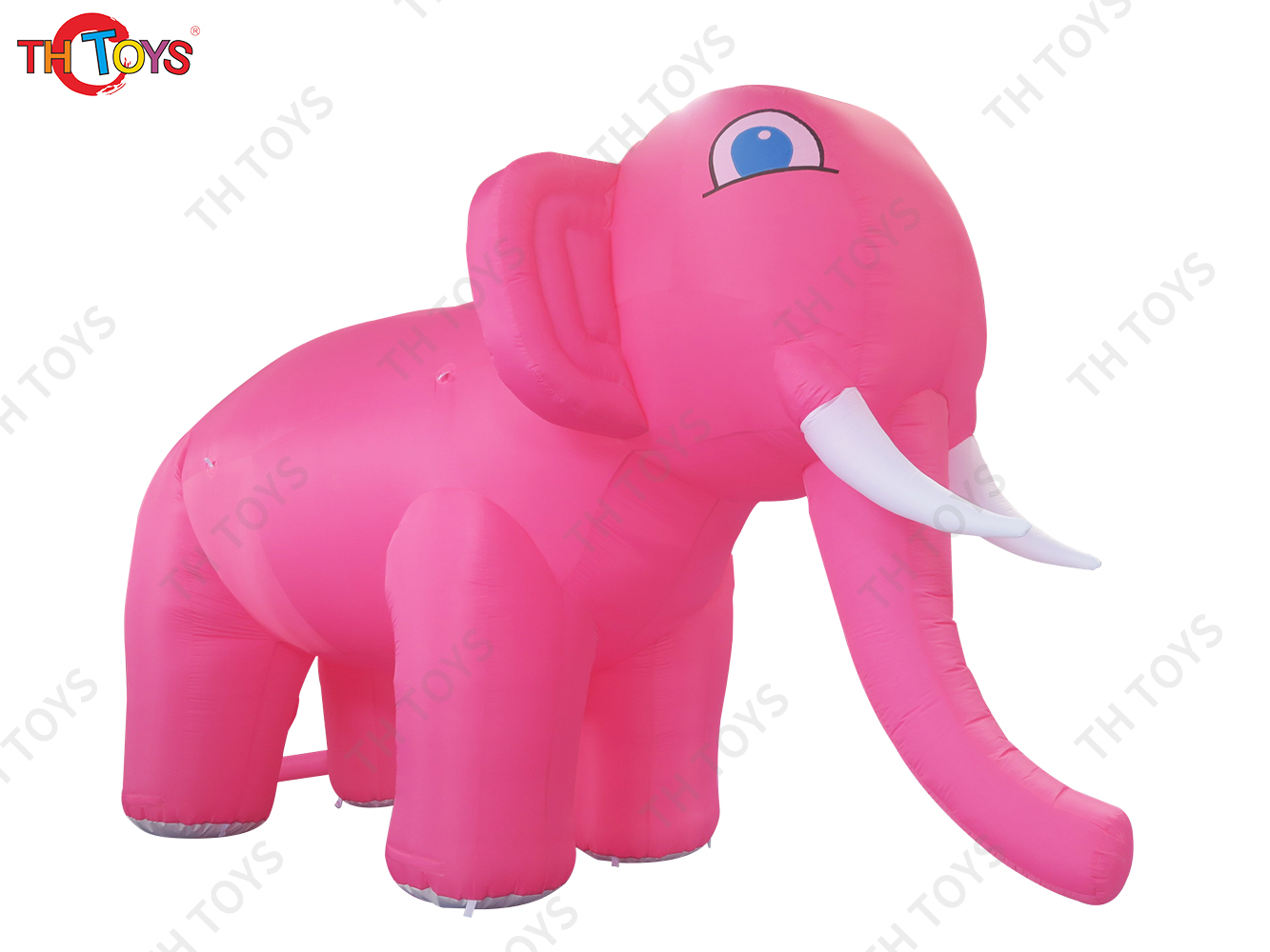 Outdoor Advertising Inflatable Elephant Replica Ground Balloon Giant Pink Inflatable Elephant Model