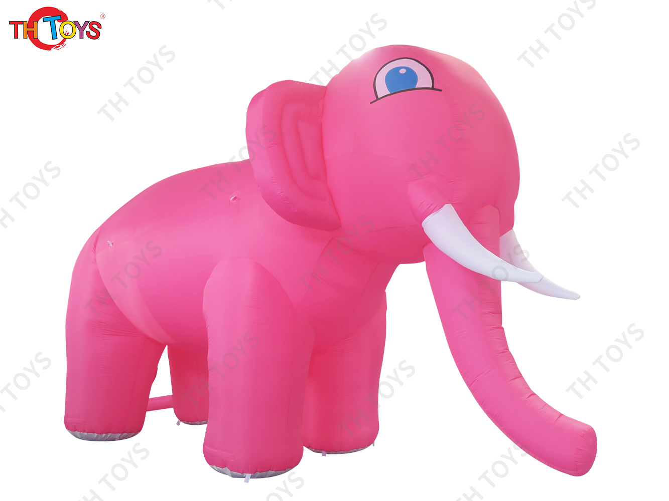 Outdoor Advertising Inflatable Elephant Replica Ground Balloon Giant Pink Inflatable Elephant Model