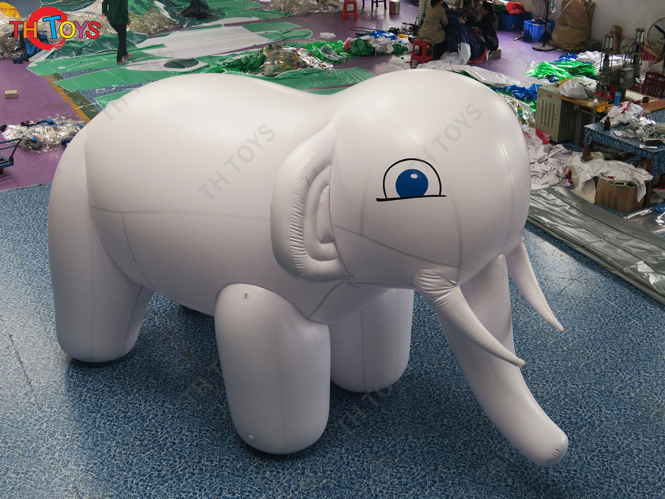 Outdoor Advertising Inflatable Elephant Replica Ground Balloon Giant Pink Inflatable Elephant Model