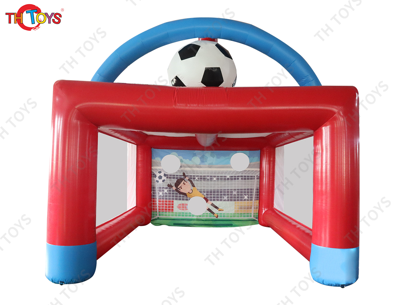 4x3m Inflatable Football Shoot Out Game Inflatable Football Kicking Shooting Goal