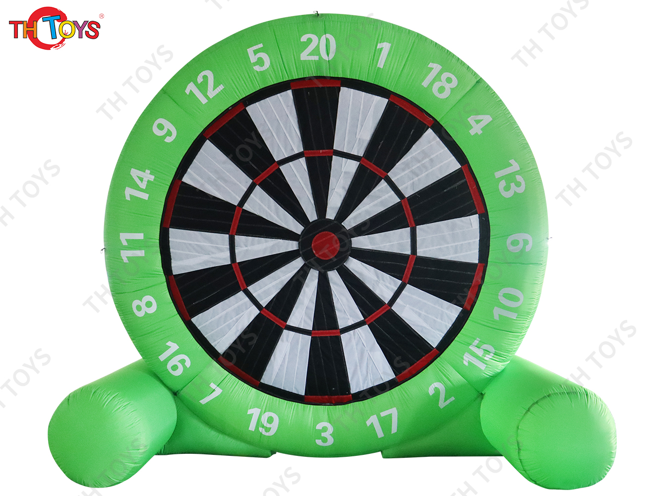 Green Inflatable Target Shooting Carnival Sport Game Commercial Inflatable Football Dart Board Interactive Game Toys with Blower