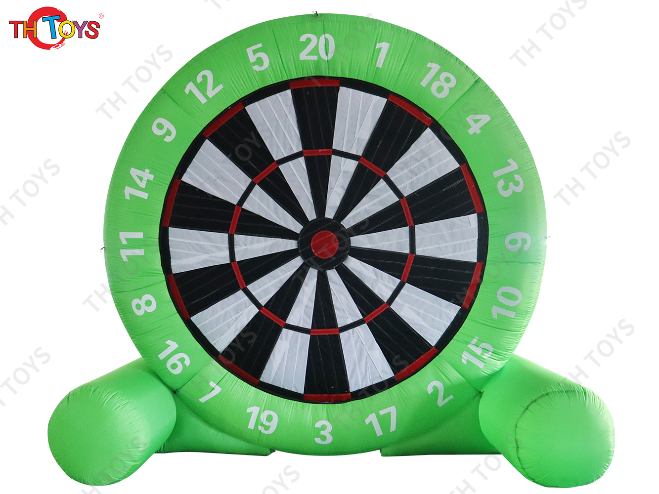Green Inflatable Target Shooting Carnival Sport Game Commercial Inflatable Football Dart Board Interactive Game Toys with Blower