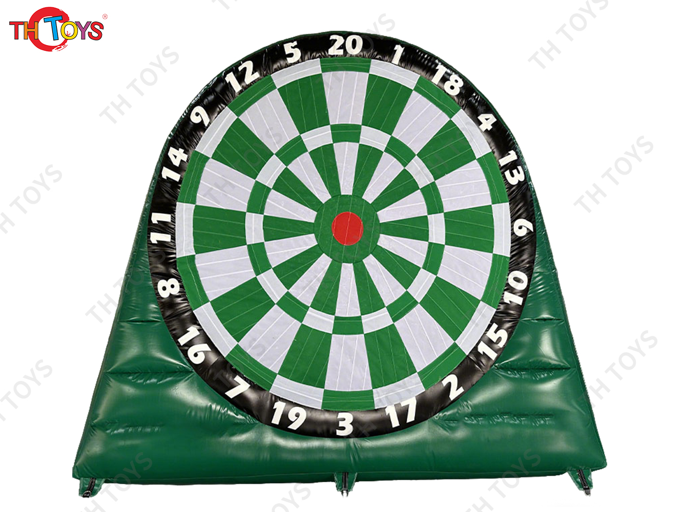 Green Inflatable Target Shooting Carnival Sport Game Commercial Inflatable Football Dart Board Interactive Game Toys with Blower