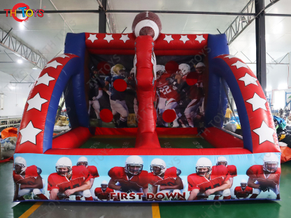 4x3x3mH Carnival Games Soccer Inflatable Football Toss First Down Outdoor Inflatable Football Throw Game for Party