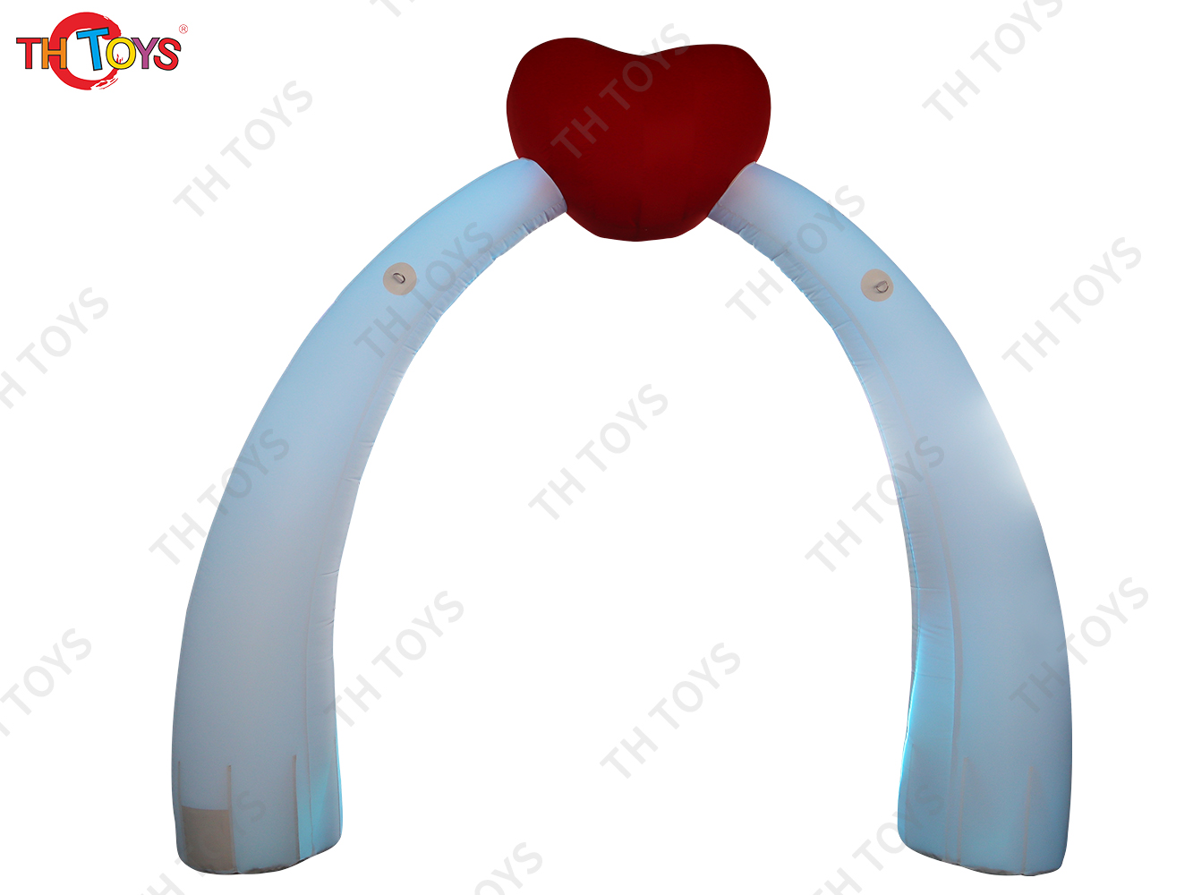 Inflatable White Heart-shaped Welcome Arch with LED light for Wedding Decoration