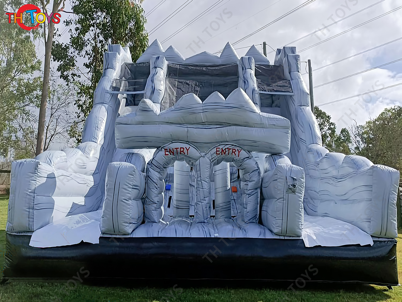giant 8x5m inflatable slide, chiff slide climbing wall inflatable dry slide, commercial castle slides