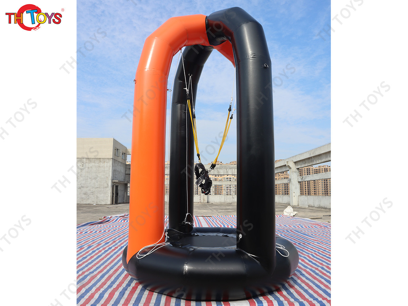 Inflatable Bungee Jump Game Airtight Inflatable Bounce Jumping Trampoline For Kids N Adults