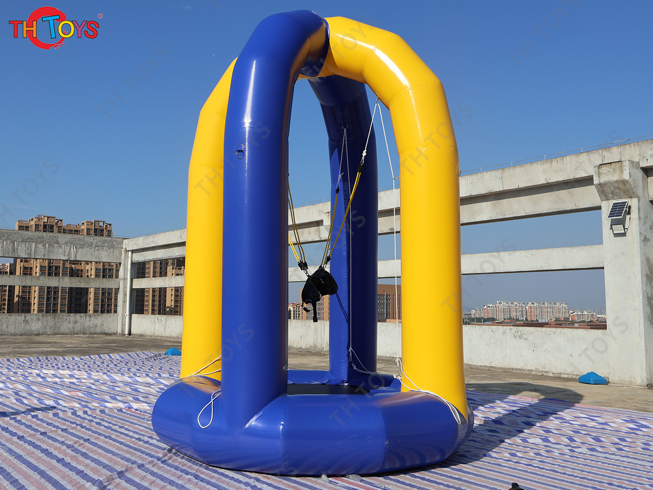 Inflatable Bungee Jump Game Airtight Inflatable Bounce Jumping Trampoline For Kids N Adults