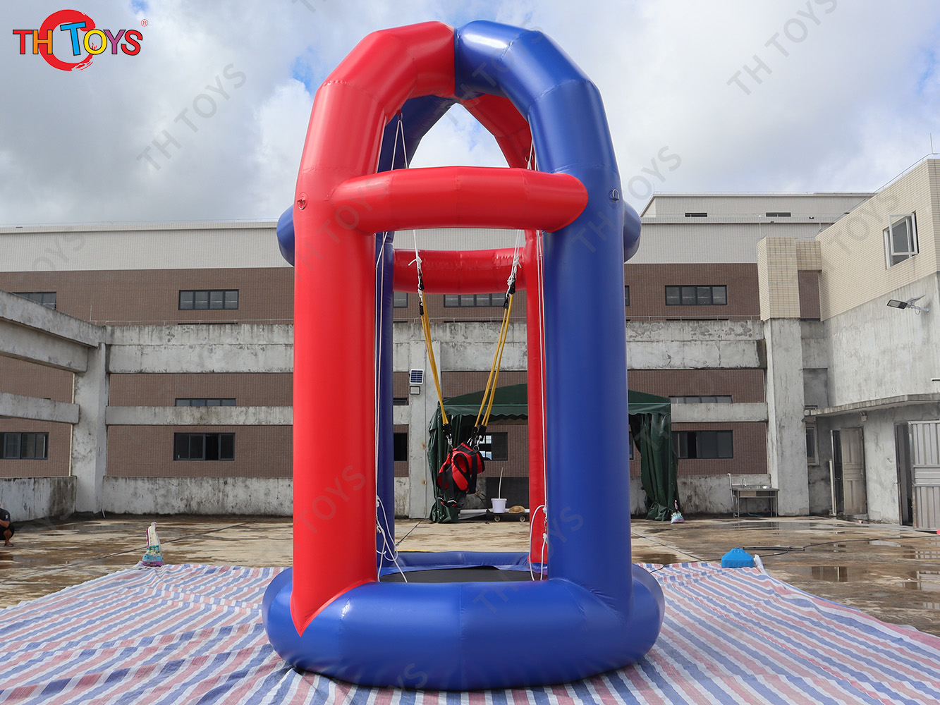 Inflatable Bungee Jump Game Airtight Inflatable Bounce Jumping Trampoline For Kids N Adults