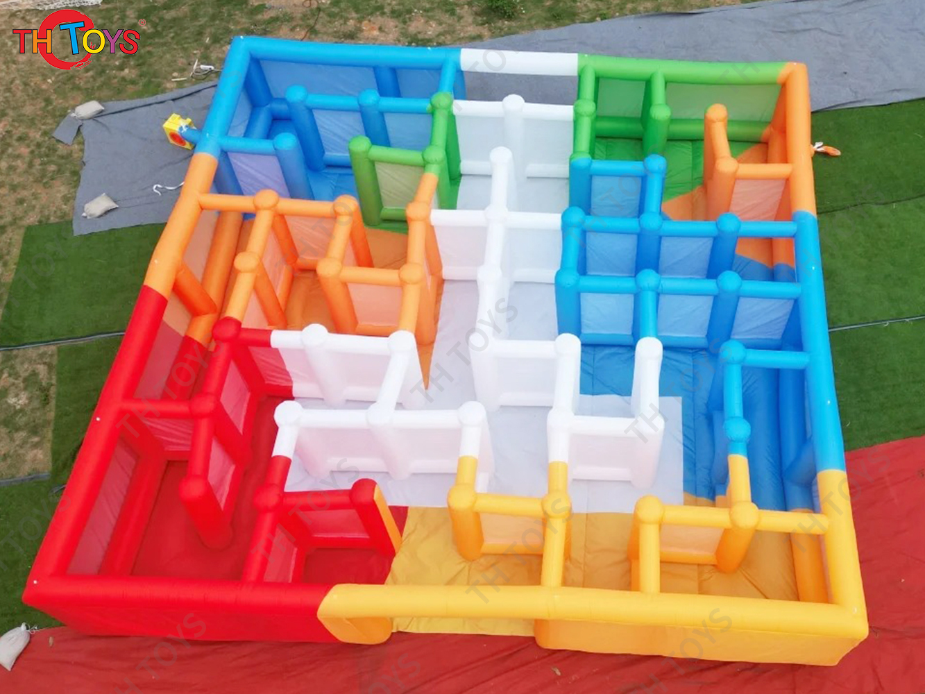 8x8m Team Building Inflatable Games Labyrinth, colorful giant Inflatable maze laser tag sport games