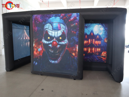 Custom Made Inflatable Halloween Haunted House Maze Blow Up Air Labyrinth Maze Challenge Game with Blower