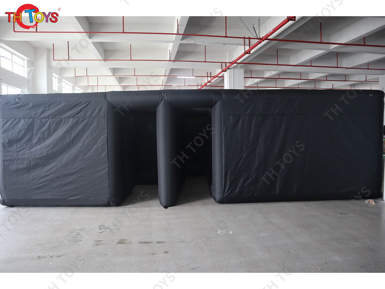 New Design Black Fun Maze Game Large Inflatable Halloween Haunted House Inflatable Haunted Labyrinth Maze for Outdoor Play