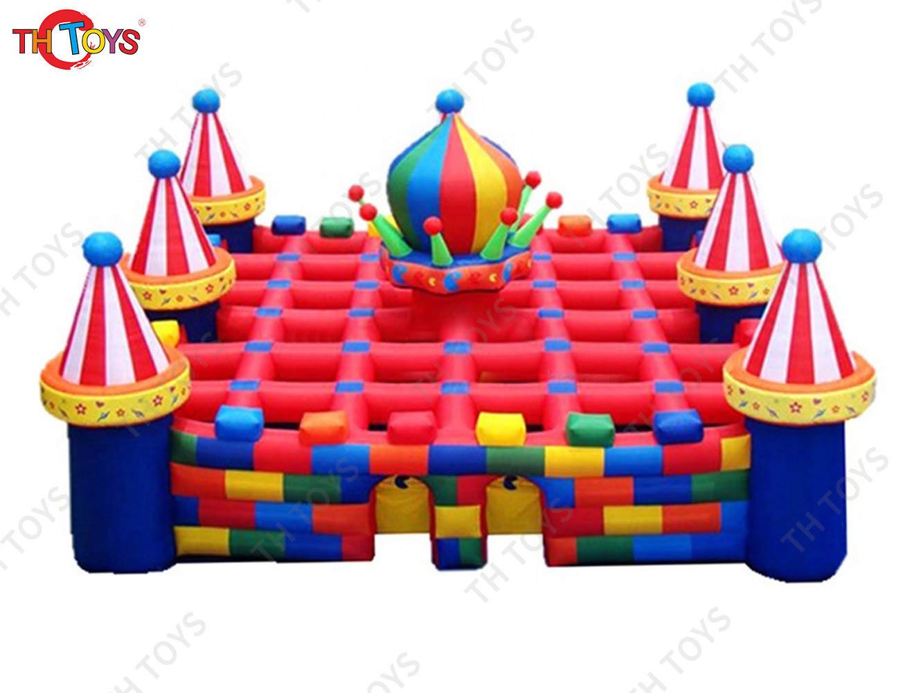 Fast Shipping Circus Theme Giant Inflatable Maze Big Top Castle Maze Tag with free air blower