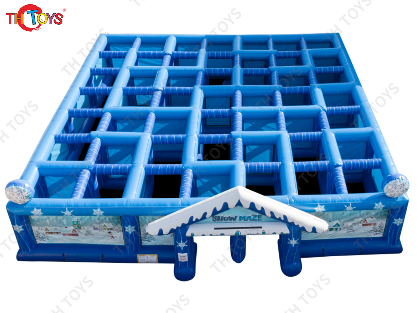 gingerbread Christmas Inflatable Laser Tag Arena, portable Inflatable Maze Games for Christmas party