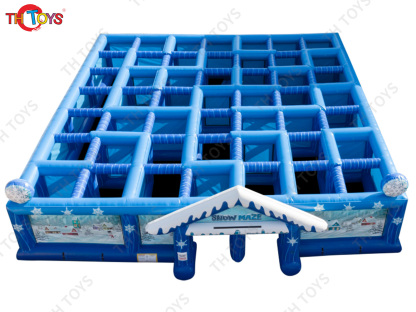 gingerbread Christmas Inflatable Laser Tag Arena, portable Inflatable Maze Games for Christmas party