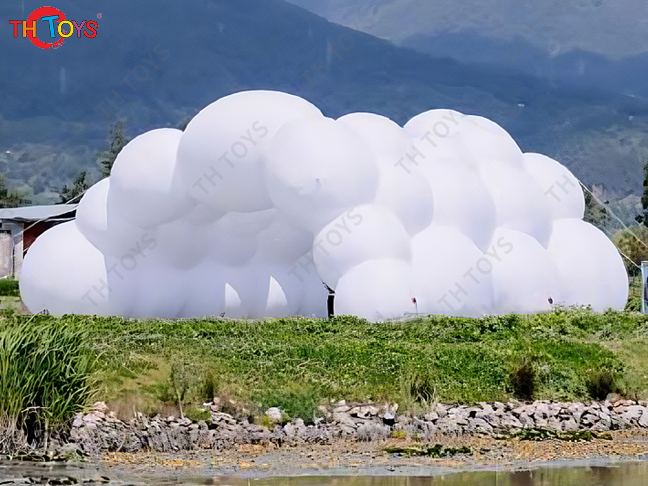 outdoor big inflatable cloud tent, customized cloud shape tent for events music stage cover