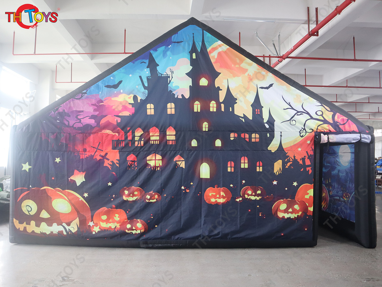 outdoor funny Halloween inflatable maze, castle inflatable haunted house Labyrinth maze pumpkin scarecrow house
