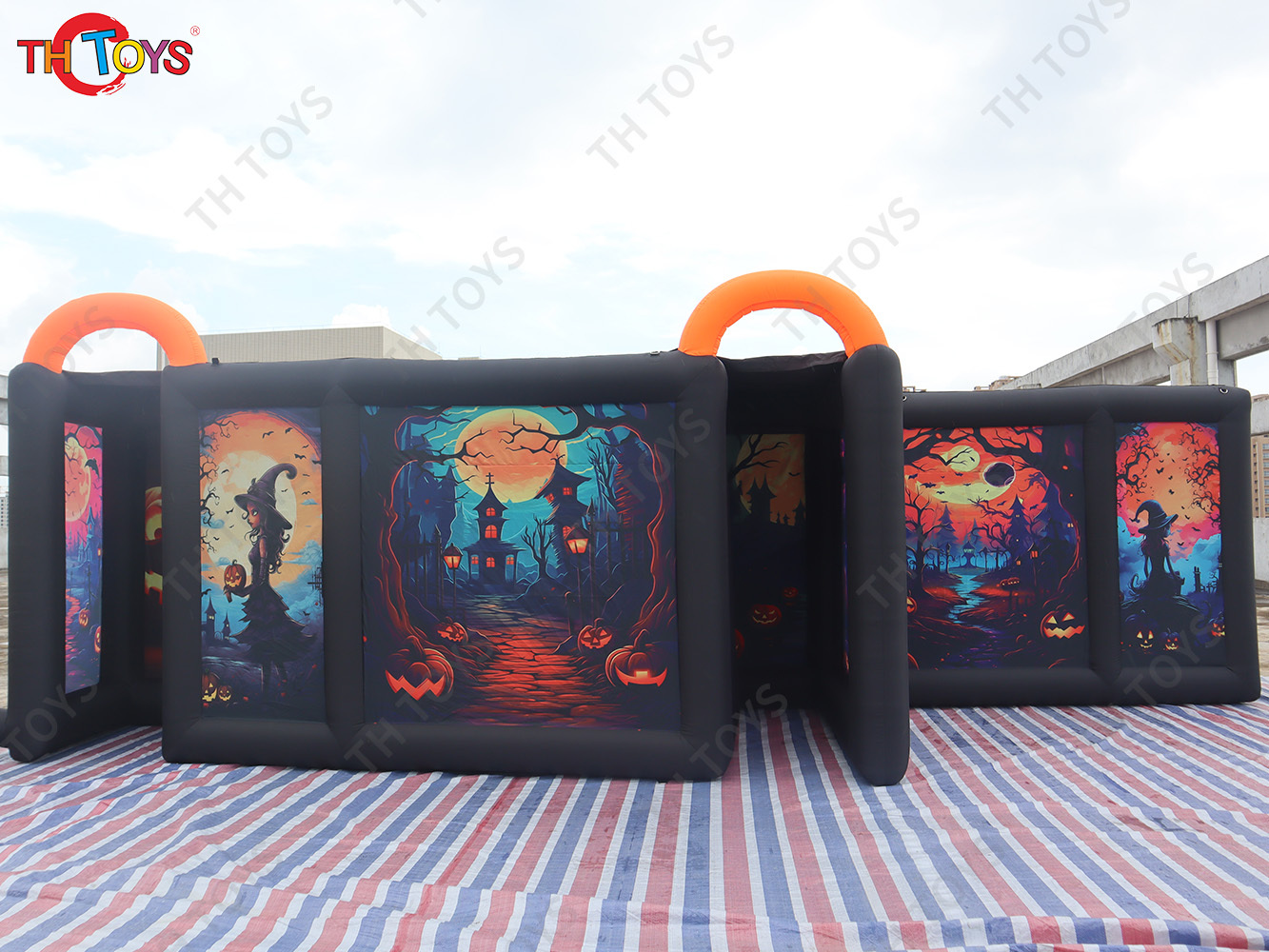Inflatable Christmas Maze Full Printing Halloween Labyrinth Haunted House for Sale