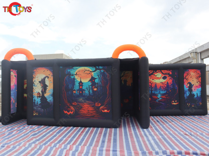 Inflatable Christmas Maze Full Printing Halloween Labyrinth Haunted House for Sale