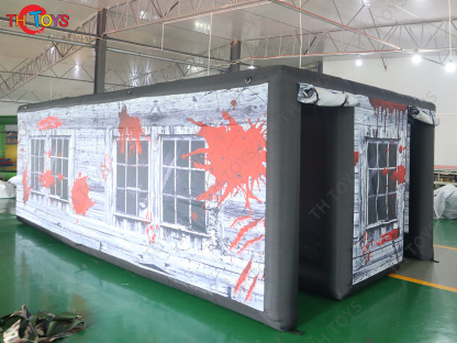 Custom Made Inflatable Halloween Haunted House Maze Blow Up Air Labyrinth Maze Challenge Game with Blower