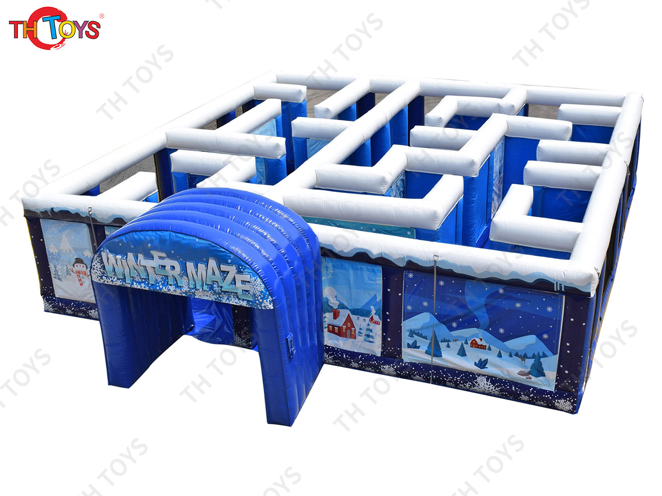 New Design Gingerbread Maze Christmas Inflatable Maze Winter Snow Maze For Sale
