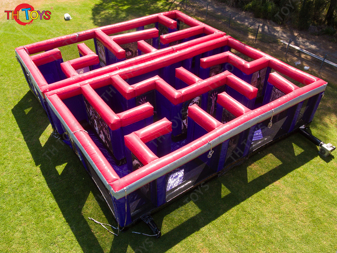 Inflatable Zombie Maze Obstacle Course Inflatable Haunted House Maze Outdoor Fun Inflatable Toys with Free Blower