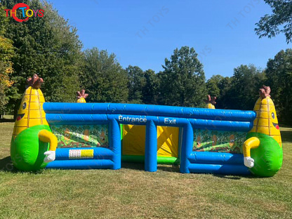 inflatable Halloween huanted house, customized inflatable corn maze Labyrinth arena laser tag games