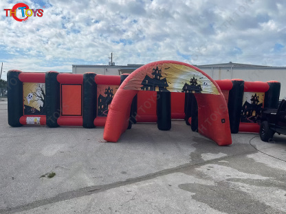 Halloween Haunted House Inflatable Maze With Cover Custom Logo Kids Inflatable Maze