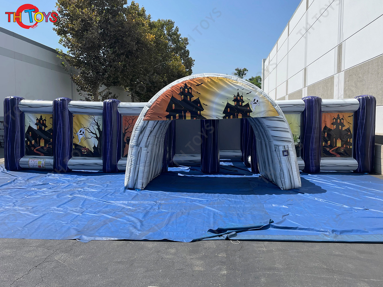 Halloween Haunted House Inflatable Maze With Cover Custom Logo Kids Inflatable Maze