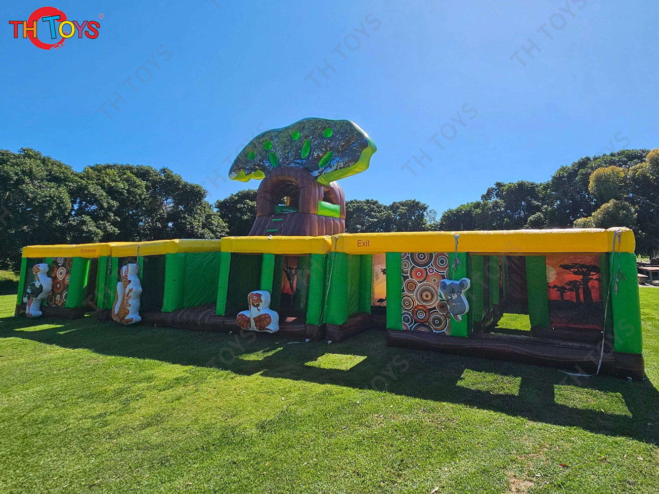 10x10m Custom Inflatable Maze Outdoor Inflatable Maze Labyrinth Obstacle Course with Blower