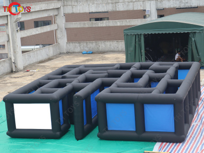 7m/8m/10m Optional Black Oxford Fabric Inflatable Maze Tag Blow Up Bounce Maze Arena Sport Game for Sale