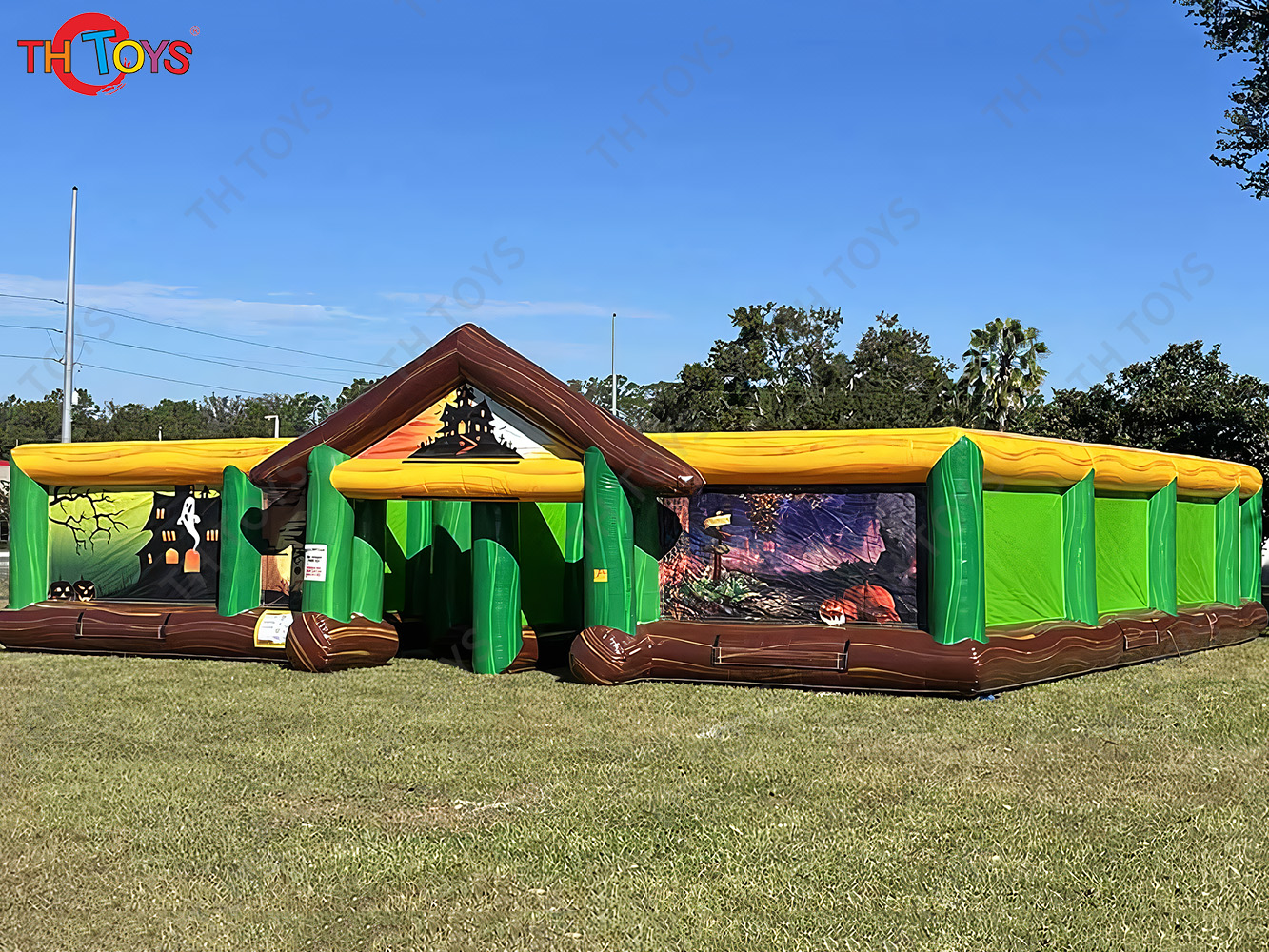 Sea Ship Outdoor Giant Inflatable Haunted Maze Snow Maze Custom Made PVC Tarpaulin Commercial Inflatable Maze Tag with Blower