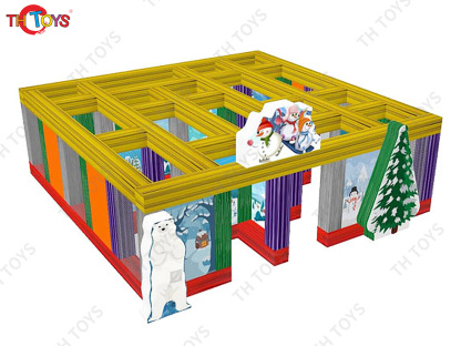[Copy]express shipment,customized inflatable Christmas Haunted house Christmas maze, outdoor Inflatable laser tag funny game labyrinth