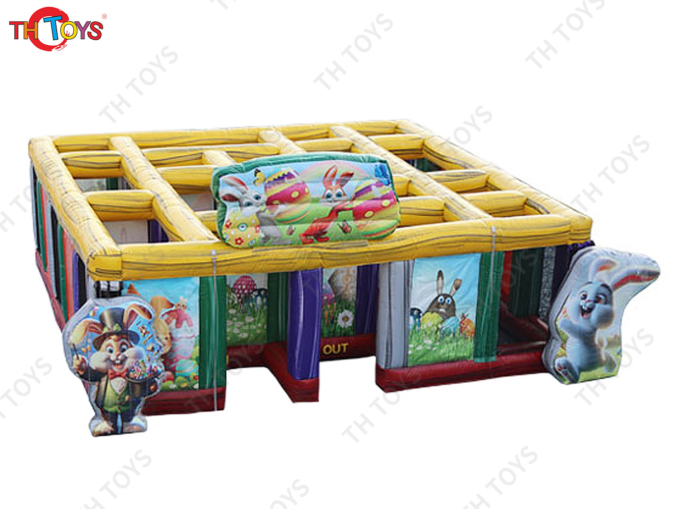 express shipment,customized inflatable Haunted house Easter maze, outdoor Inflatable laser tag funny game labyrinth