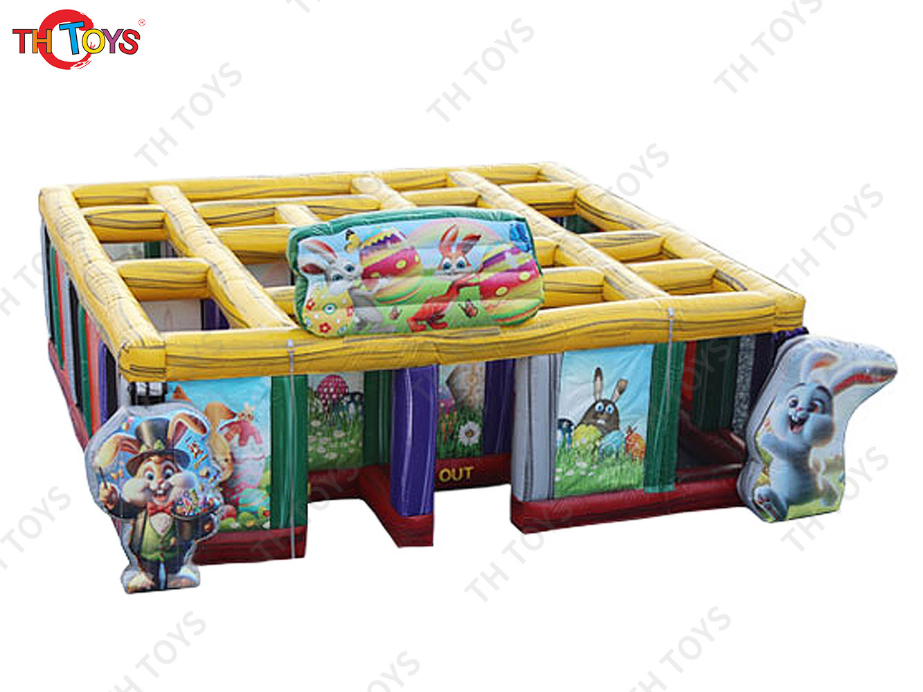 express shipment,customized inflatable Haunted house Easter maze, outdoor Inflatable laser tag funny game labyrinth