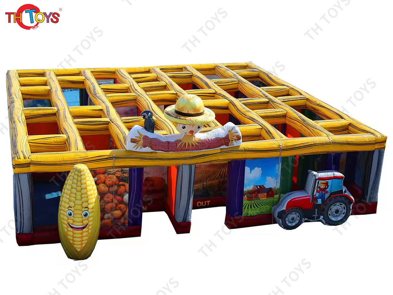 express shipment,customized inflatable Halloween Haunted house corn maze, outdoor Inflatable laser tag funny game labyrinth