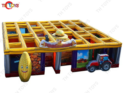 express shipment,customized inflatable Halloween Haunted house corn maze, outdoor Inflatable laser tag funny game labyrinth