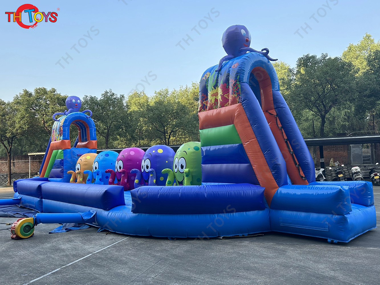 17m Big Inflatable Balls Jumping Obstacle Course Running Carnival Sport Game for Sale Inflatable Wipeout Sport Games 