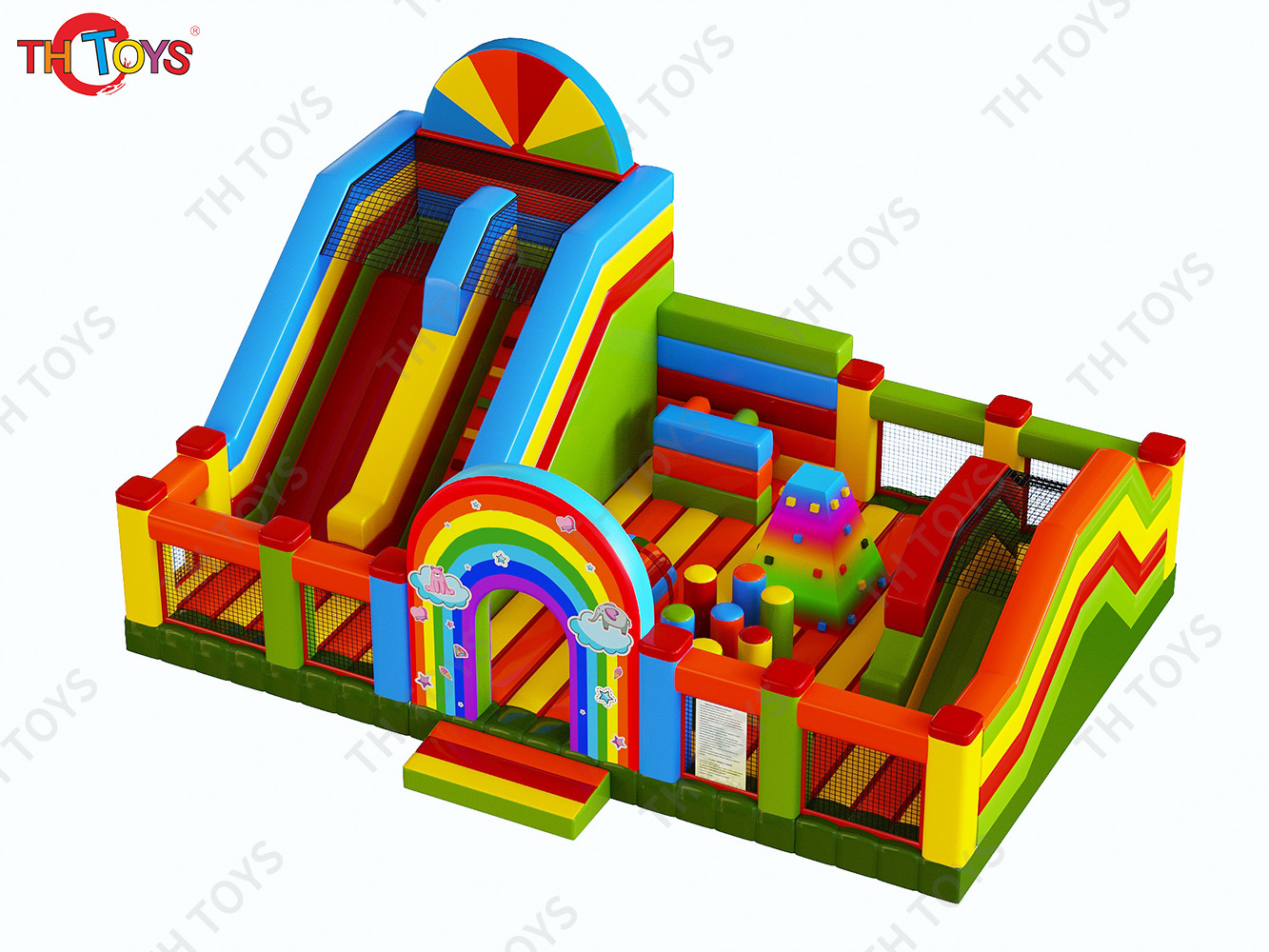 11x7.7m Rainbow Inflatable Kids And Adults Bounce House Bouncy Castle