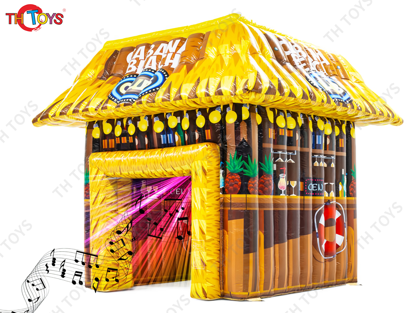 Commercial Durable Pineapple Inflatable Beach Pub Tent New Design Blow Up Beach Tent with Blower
